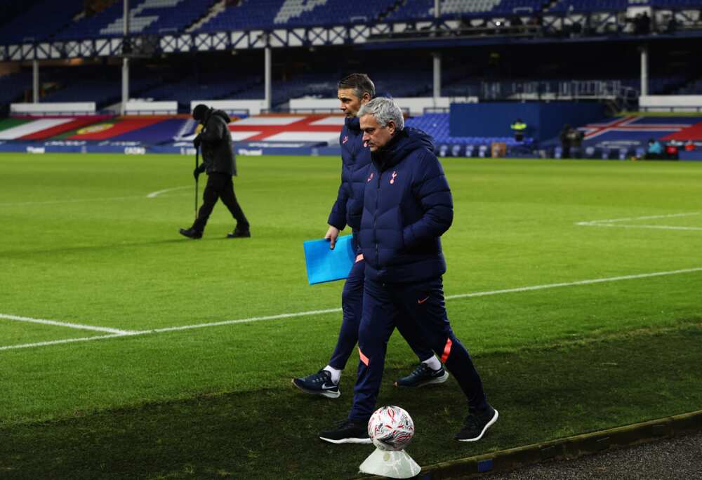 Jose Mourinho in action for Tottenham.