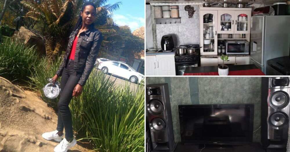 woman shows off her fully furnished place