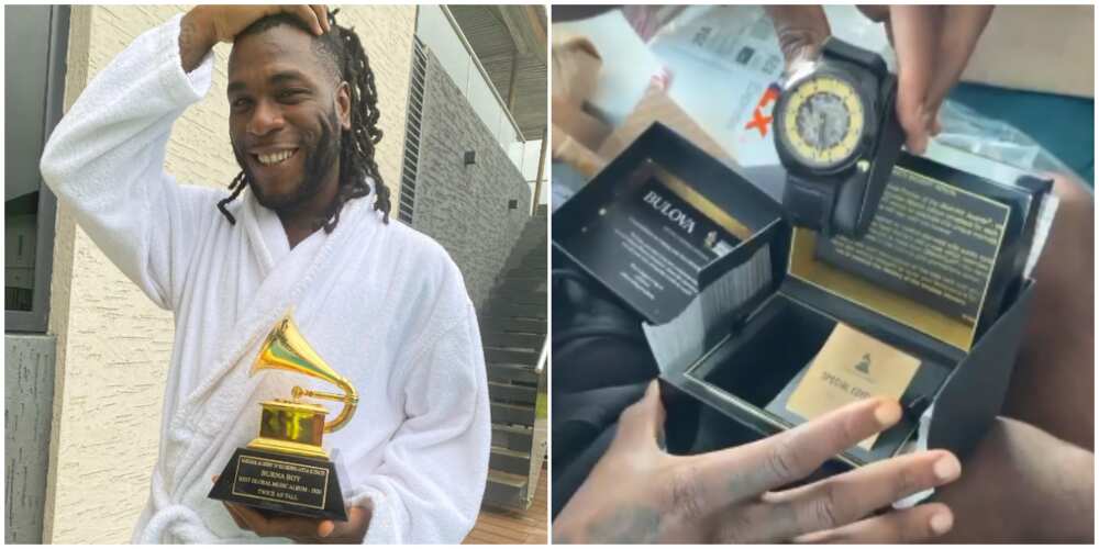 Singer Burna Boy receives a customised Grammy wristwatch