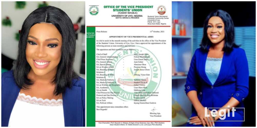 Nigerians react as female SUG VP appoints 18 PAs, gives reasons