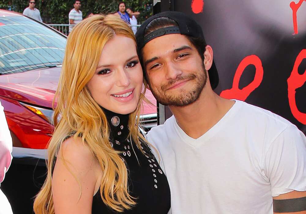 Actors Bella Thorne and Tyler Posey (R) attend the premiere of MTV's Scream at the 2015 Los Angeles Film Festival