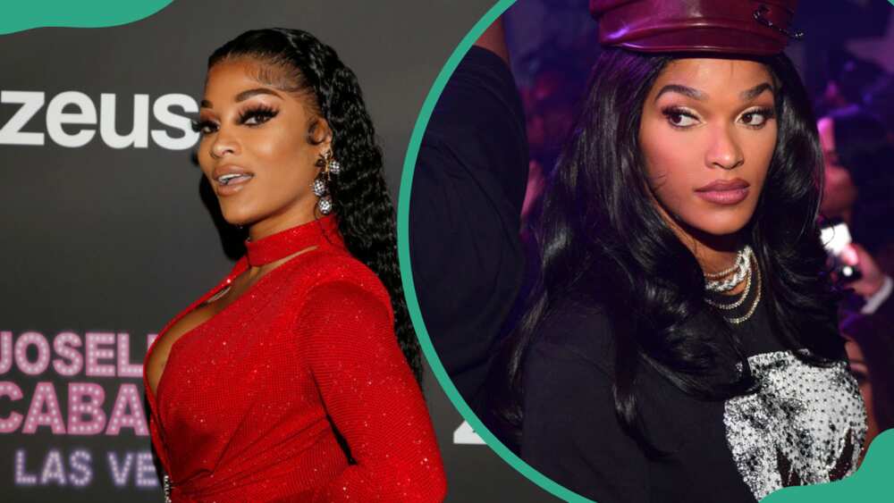 Television personality Joseline Hernandez at her grand opening of Joseline's Cabaret Las Vegas in Las Vegas (L) and at Gold Room in Atlanta, Georgia (R)