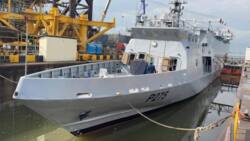 President Buhari commissions locally built navy ship to boost maritime security