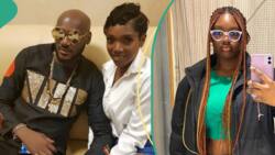 Drama as Annie Idibia's daughter reacts to clip taunting actress' love for 2baba: "Hand go touch am