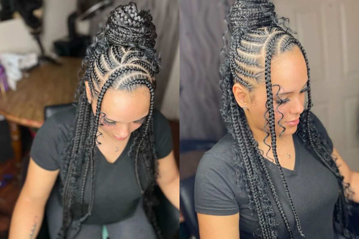 35 Beautiful Cornrow All-Back Styles For 2024 | ThriveNaija | Long hair  styles, Braids hairstyles pictures, Braided cornrow hairstyles