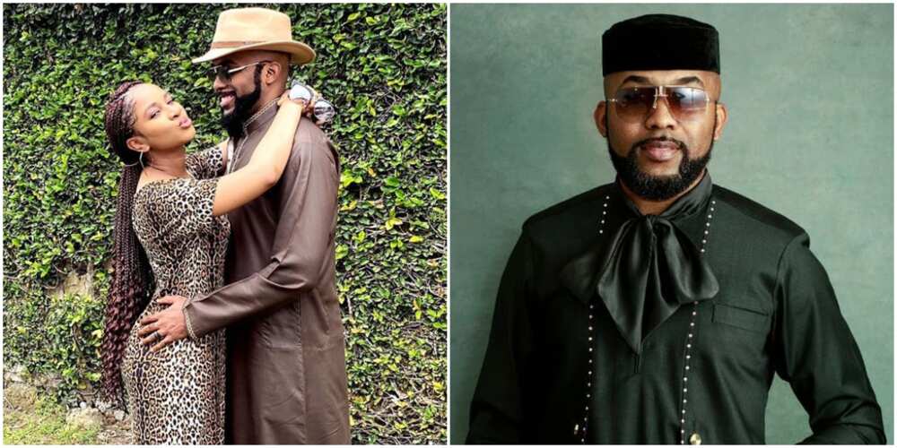 Banky W and wife Adesua wrap arms around each other in adorable photo, fans react