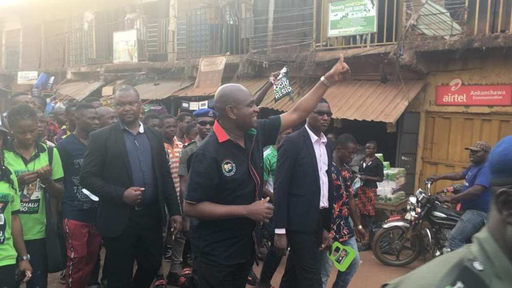 Moghalu participating in a rally
