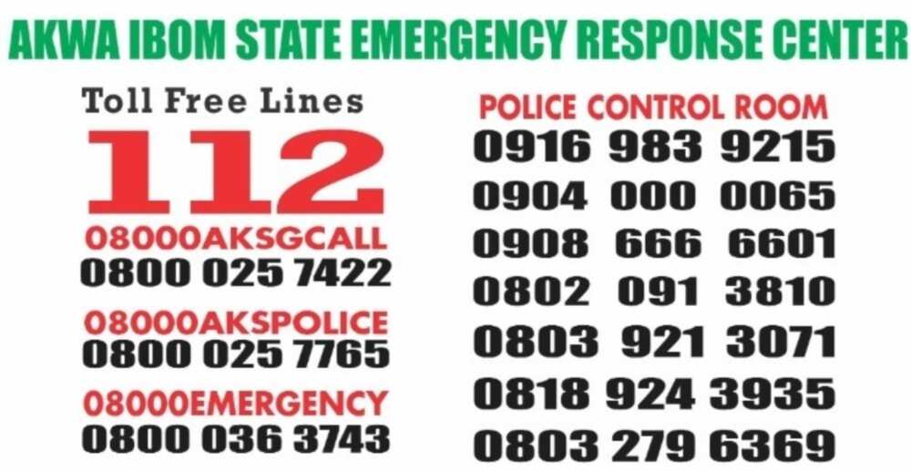 Emergency security numbers for Akwa Ibom