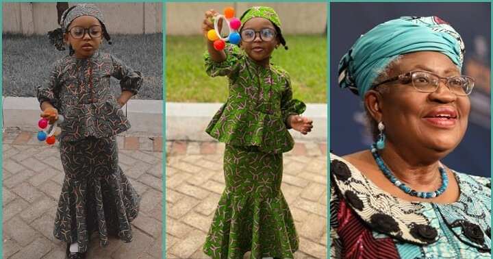 Check out photos of little girl who dressed like Dr Okonjo Iweala on career's day