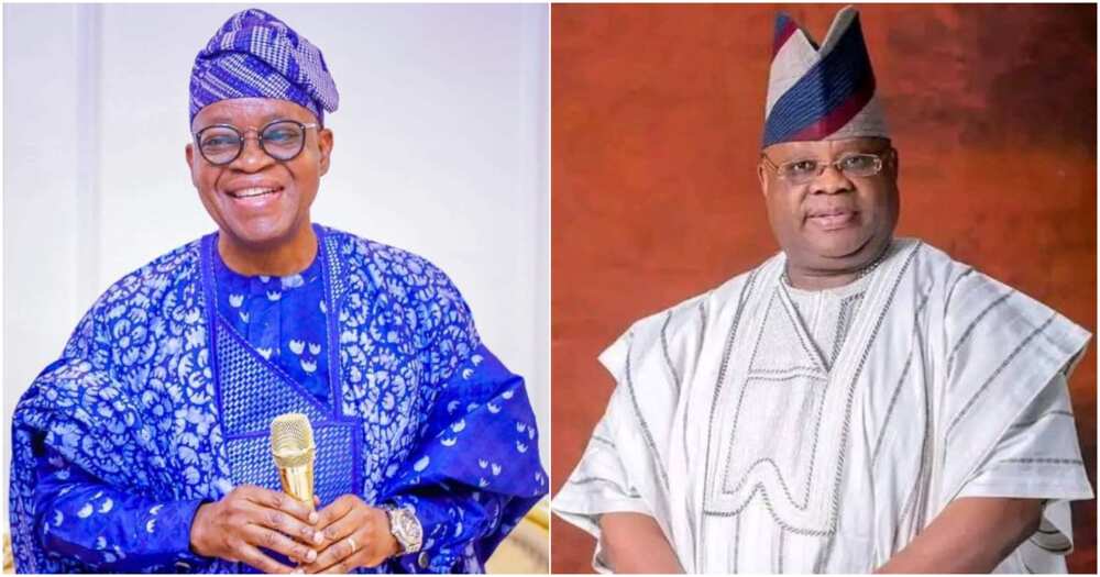 Osun State Governor Adegboyega Oyetola, the state governor-elect, Ademola Adeleke, 30 appointed civil servants