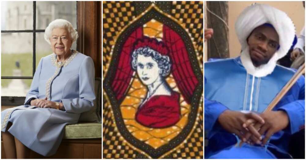 Photos of Queen Elizabeth, Josh2Funny and Ankara material