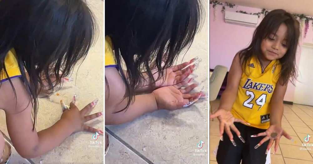 Parenting, children, Beauty, Mom Lets Daughter, Have Super Long Nails, Coin Test