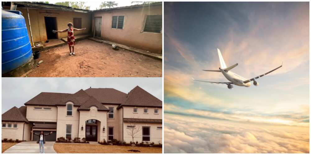 Joy as village woman succeeds abroad after leaving Nigeria, acquires fine house in US, photos spark reactions