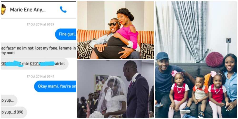 Nigerian Man Shares Private Chat He Had With Lady Turned Wife 7 Years Ago Family Photo