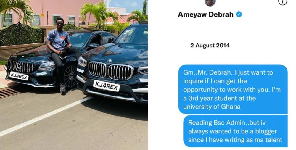 Kojo Forex, a young Ghanaian millionaire showing his chat with Ameyaw Debrah