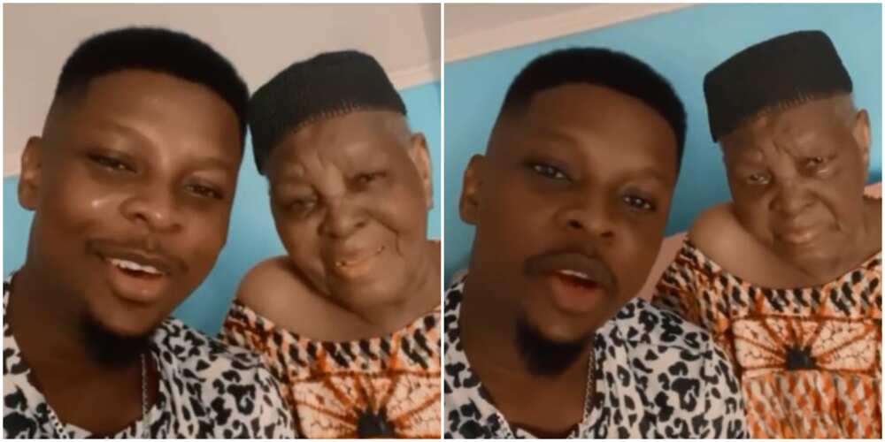 Actor Salami Rotimi celebrates his youthful looking 104-year-old grandmother