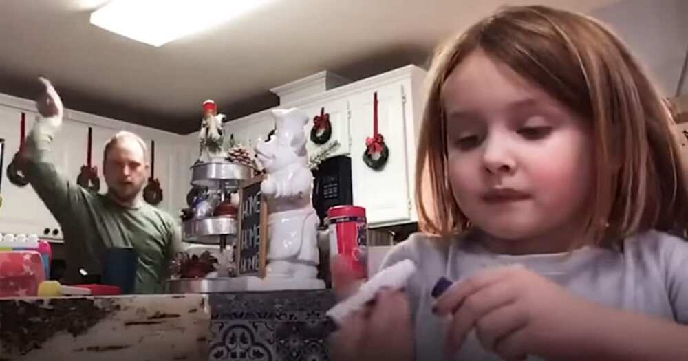 Dad Goofs Around In Daughter's Video Recording Unaware Its For Her Class Project