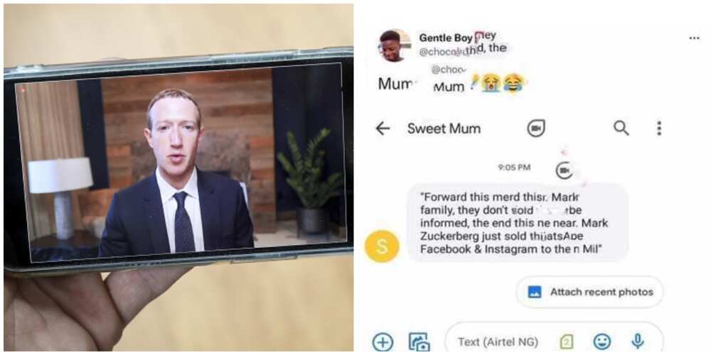 Reactions as Nigerian mum reveals to son in viral text the real 'motive' behind the shutdown of Facebook