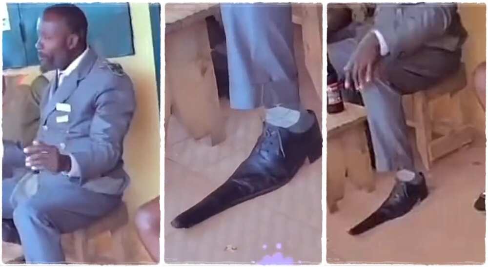 Man goes viral after wearing long shoe.