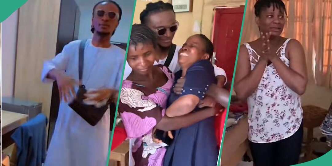 Watch touching video as Nigerian man who has been abroad for 5 years secretly returns to surprise family