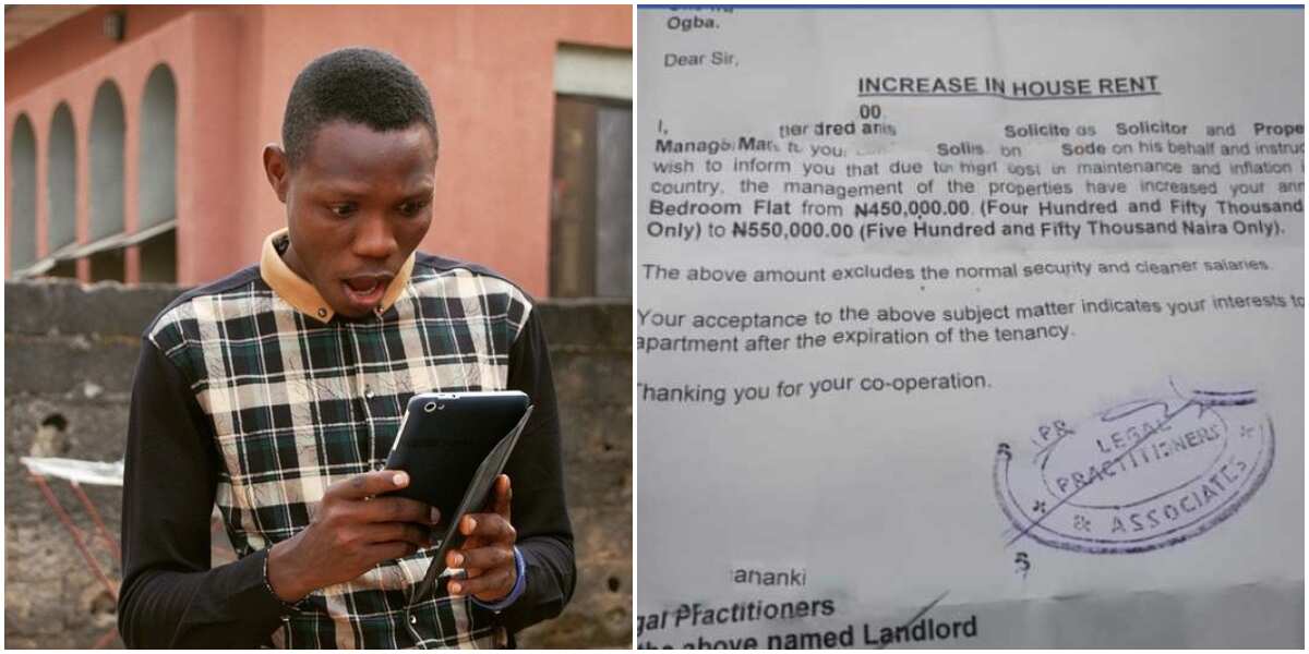 Nigerian man shares the outrageous letter he got from his landlord after a post he made online, causes stir