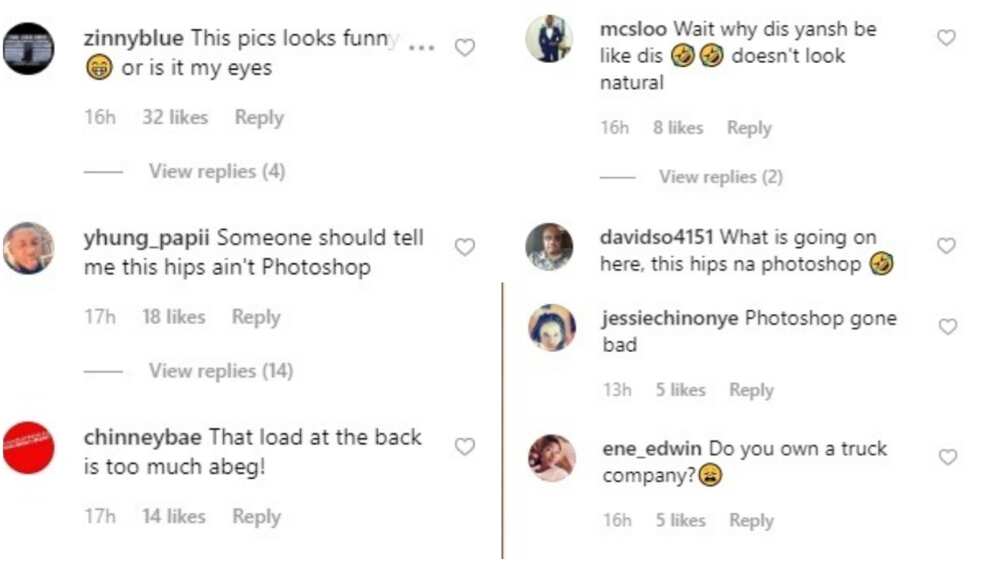 Fans drag actress Daniella Okeke for photoshopping her backside