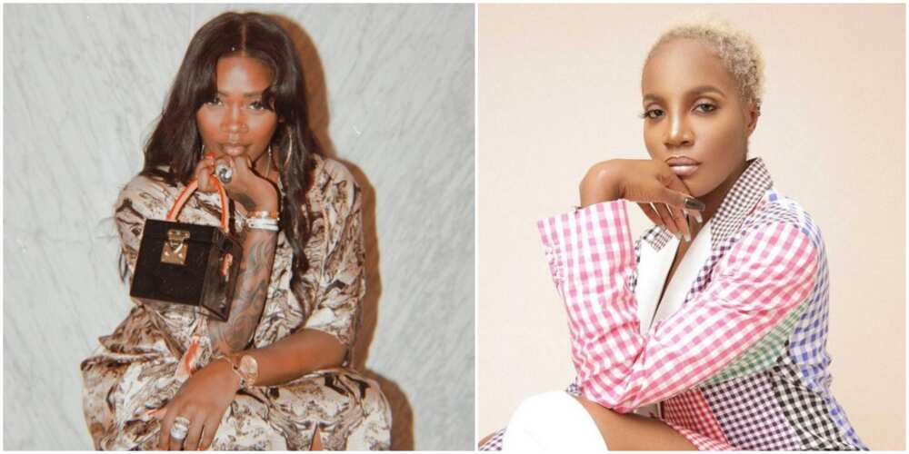 Industry Beef: Tiwa Savage Angrily Rains Abuses on Seyi Shay As They Meet Physically at Hair Salon