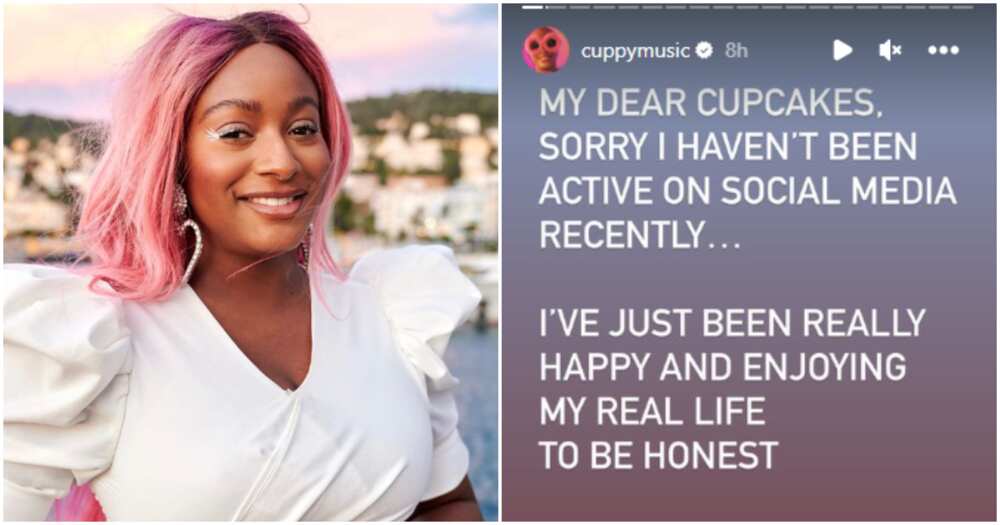 DJ Cuppy says she is happy with her real life.