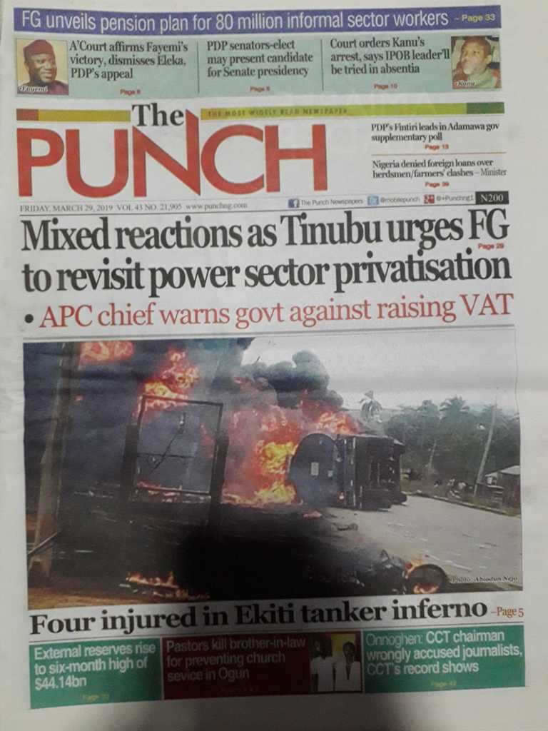 Newspaper Review: Buhari, ‘no-show’ at Bola Tinubu Colloquium Newspaper Review: Buhari, ‘no-show’ at Bola Tinubu Colloquium