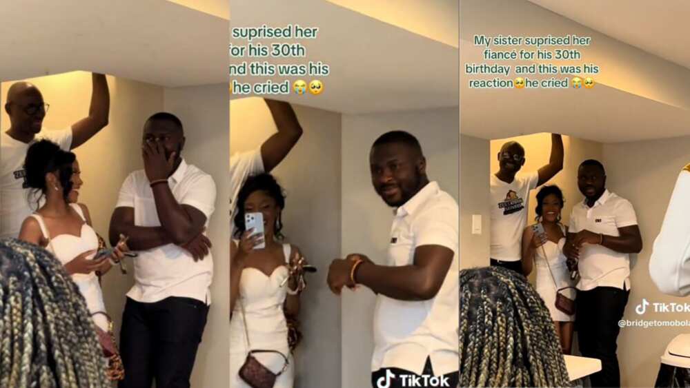 Boyfriend deeply moved by the birthday surprise Boyfriend deeply moved by the birthday surprise