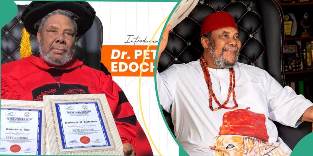 Pete Edochie holds his two doctorate degree from ISTM university Togo, Pete Edochie