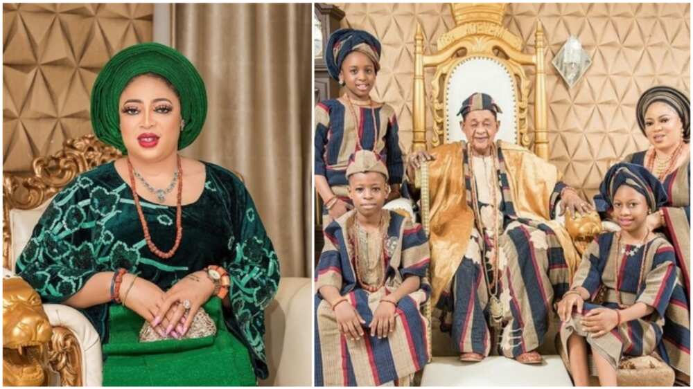 A collage showing the queen and the king with their children. Photo source: Instagram/Folashade