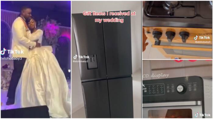 After wedding, lady sees fridge, cooker, air fryer, other kitchen appliances friends bought for her