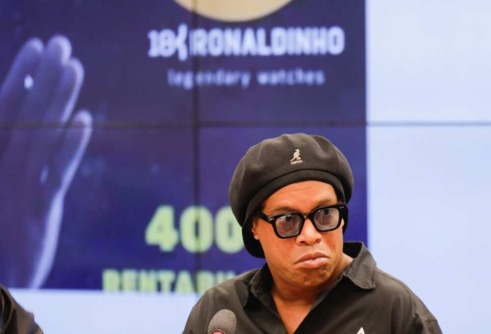 Brazilian ex-footballer Ronaldinho testifies before a congressional hearing on an alleged cryptocurrency pyramid scheme