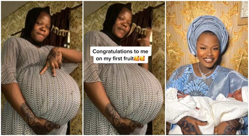 Black mum flaunting her big baby bump.