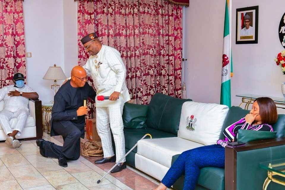 Akwa Ibom Governor’s Preferred Successor Umo Eno Kneels Before Him