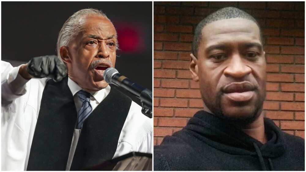 A collage of Reverend Al Sharpton and George Floyd. Photo sources: Yahoo Sports/Deadline