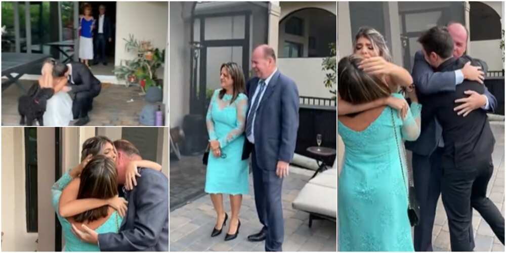 Bride got emotional as her parents made it to her wedding