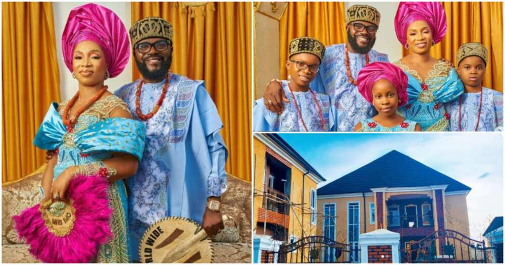 Photos of Chief Imo, his wife, kids and new house
