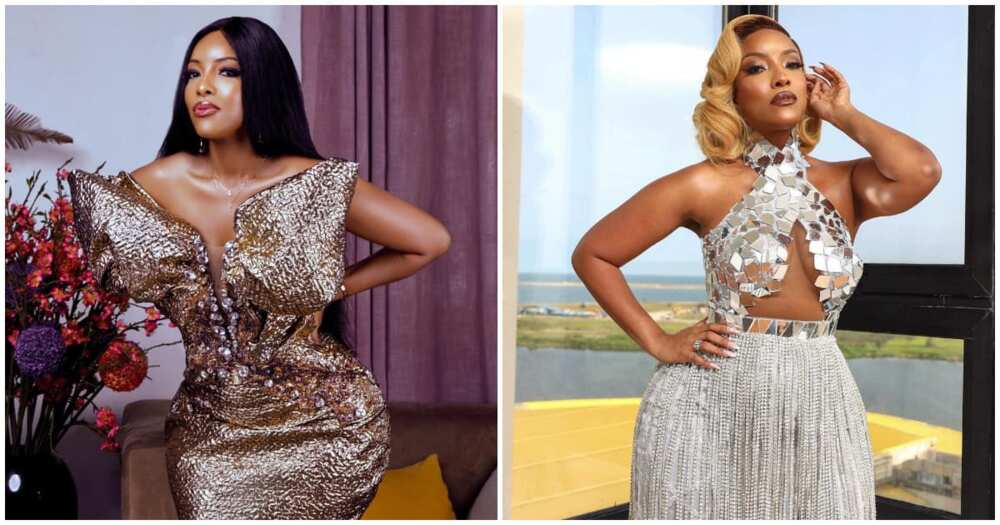 Celebrated Ghanaian actress Joselyn Dumas reinvented halted neck fashion trend in this photo collage