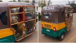 "Better than foreign made": Jos keke rider redesigns his tricycle, adds glass doors, people call him genius