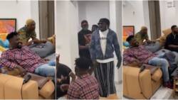 Something huge is coming: Fans excited as Falz, Ycee, Peruzzi link up in Reminisce's beautiful Lagos house