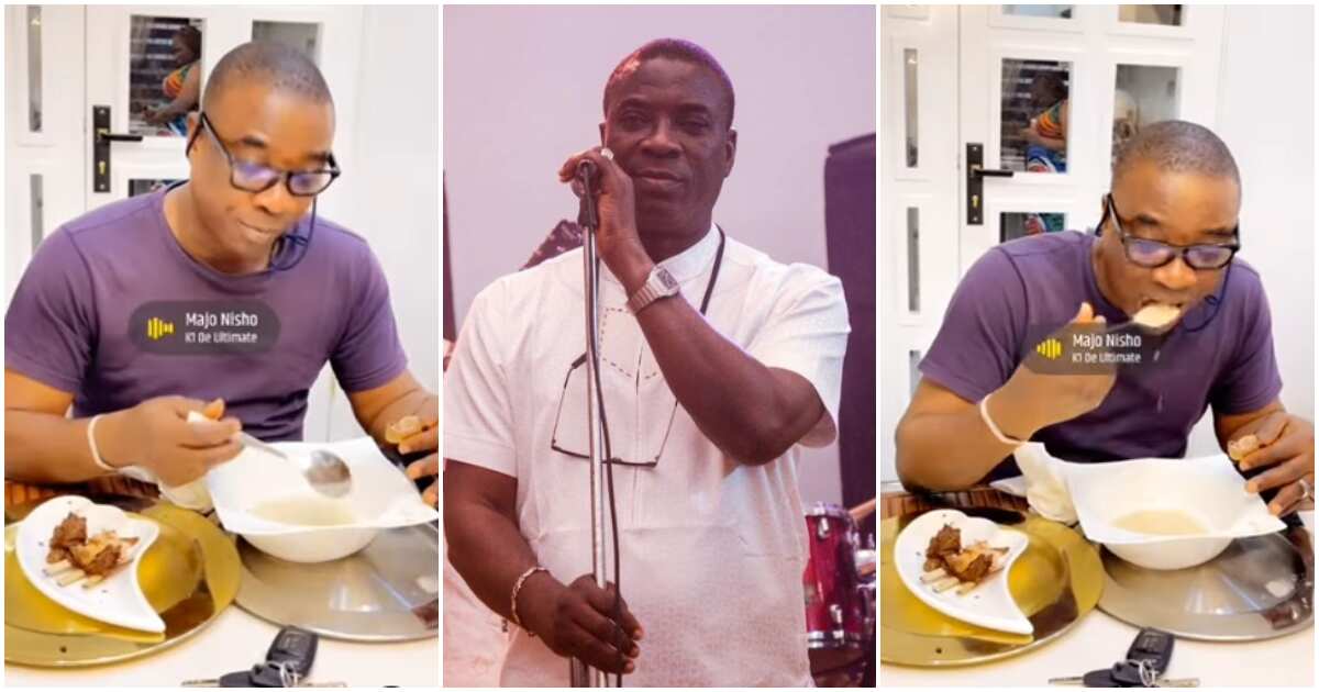 Watch the viral clip of Wasiu Ayinde Marshal Kwam1 drinking Garri like a bushman that's trending