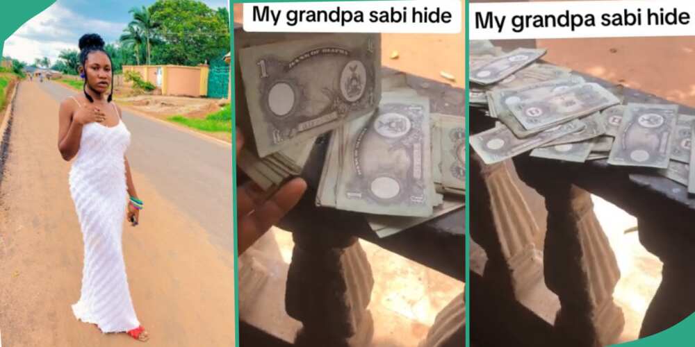 Lady finds huge pounds her late grandfather hid, displays it online