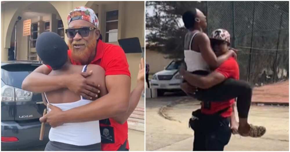 Why Did They Kate Henshaw Shouts, Jumps on Chidi Mokeme As They Reunite in Video - Legit.ng