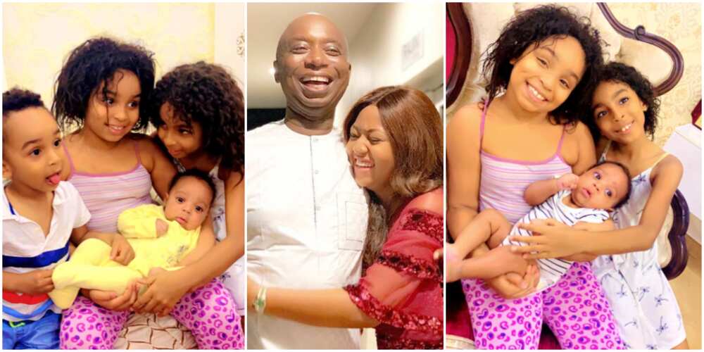 Billionaire businessman Ned Nwoko shows the world his youngest kids