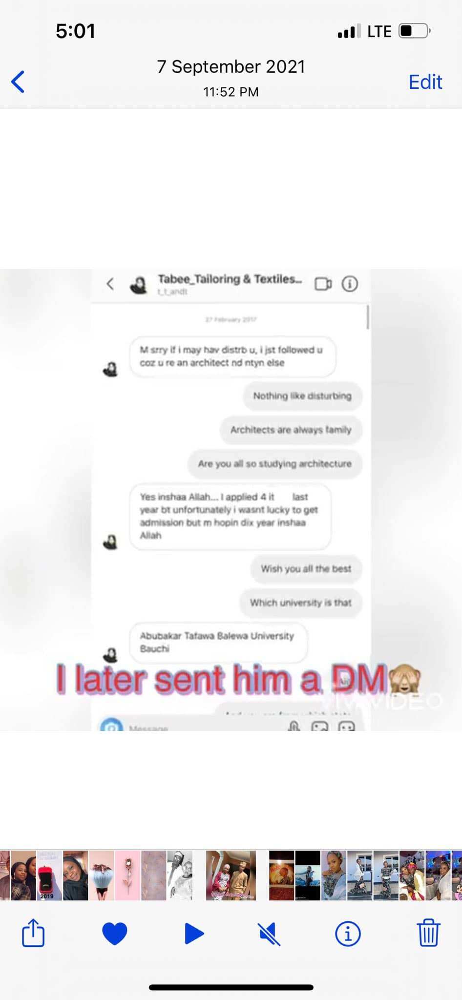 She sent a DM