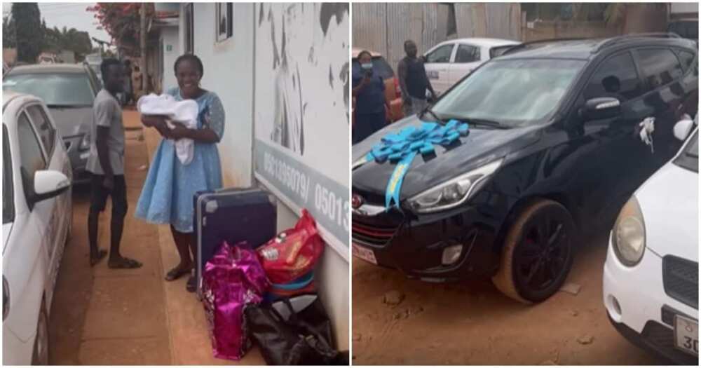 Lady Receiving Brand New Car From Husband For Giving Birth