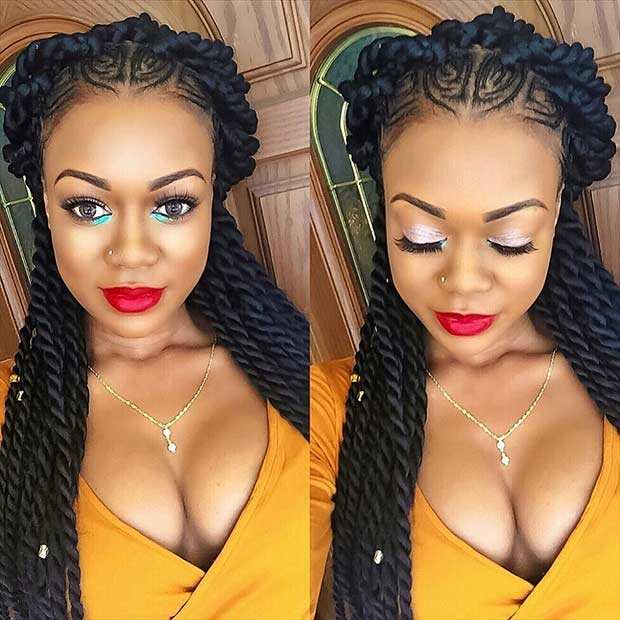 Best cornrow hairstyles for round faces 