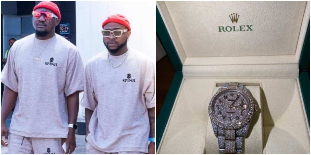 Davido buys N15.2m Rolex wristwatch for cousin, says he deserves more (photo)